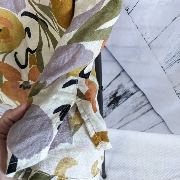 RACHEL ZOE Linen Short Sleeve Blouse Shirt - Picture 4 of 8